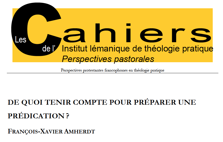 Les Cahiers de l'ILTP - François-Xavier Amherdt - 2021