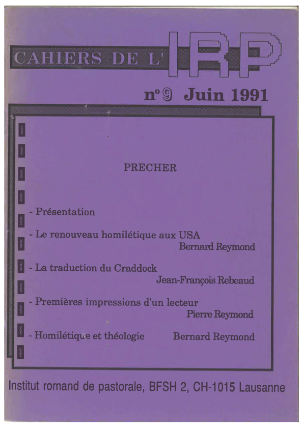 Cahiers IRP - Prêcher -1991/9