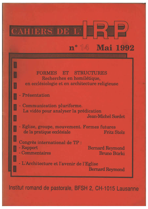 Cahiers IRP - Formes et structures - 1992/14