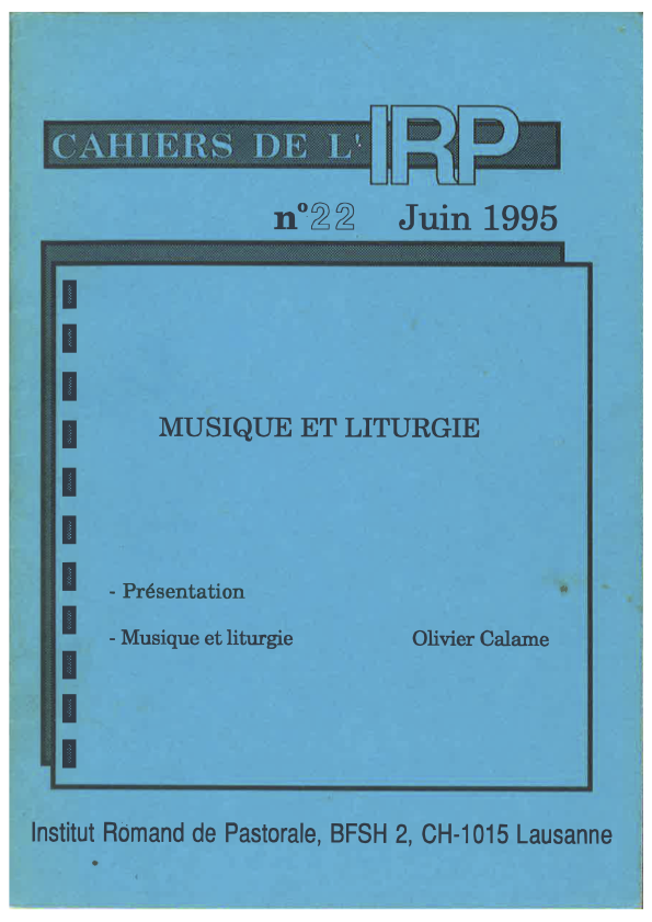 Cahiers IRP - Musique et liturgie - 1995/22
