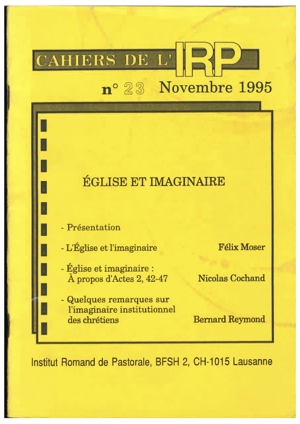 Cahiers IRP - Église et imaginaire - 1995/23