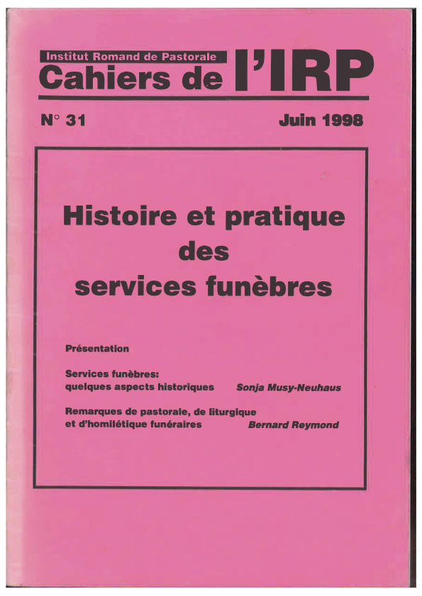 Cahiers IRP - Histoire et pratique des services funèbres - 1998/31