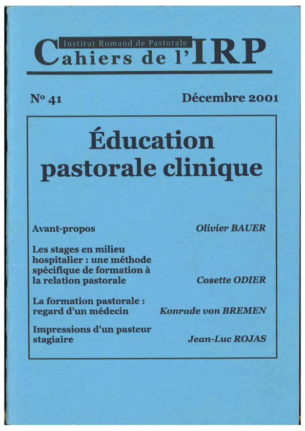 Cahiers IRP - Éducation pastorale clinique - 2001/41