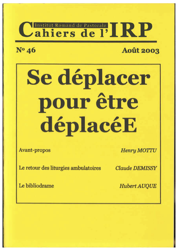 Cahiers IRP - Se déplacer pour être déplacé·e - 2003/46